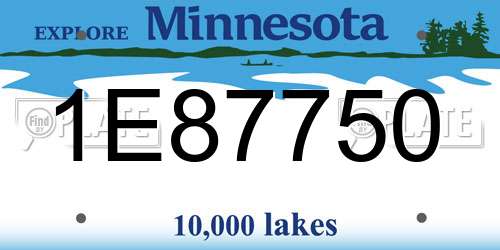 1E87750 Minnesota License Plate