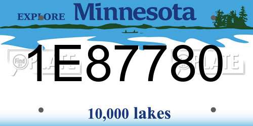 1E87780 Minnesota License Plate