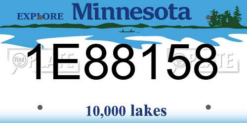 1E88158 Minnesota License Plate