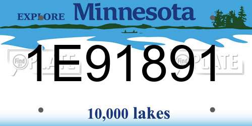 1E91891 Minnesota License Plate