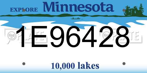 1E96428 Minnesota License Plate