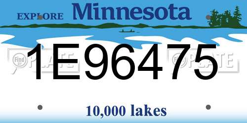 1E96475 Minnesota License Plate