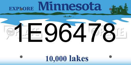 1E96478 Minnesota License Plate