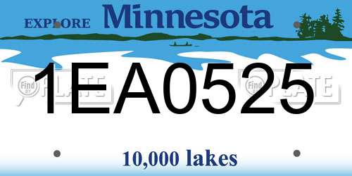 1EA0525 Minnesota License Plate