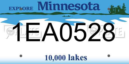 1EA0528 Minnesota License Plate