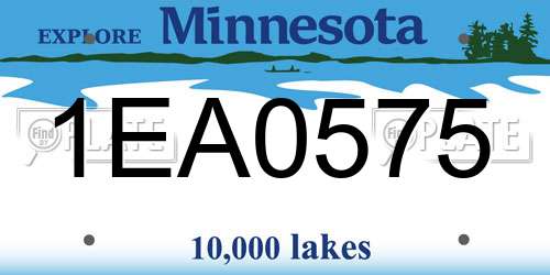 1EA0575 Minnesota License Plate