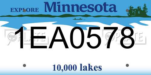 1EA0578 Minnesota License Plate