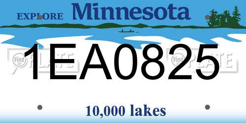1EA0825 Minnesota License Plate
