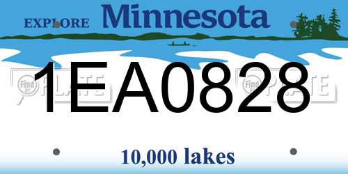 1EA0828 Minnesota License Plate