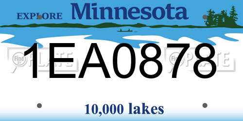 1EA0878 Minnesota License Plate