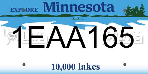 1EAA165 Minnesota License Plate