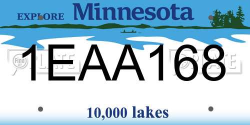 1EAA168 Minnesota License Plate