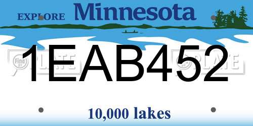 1EAB452 Minnesota License Plate