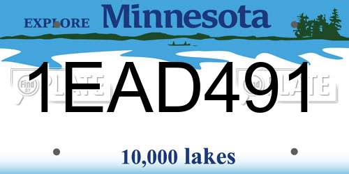 1EAD491 Minnesota License Plate