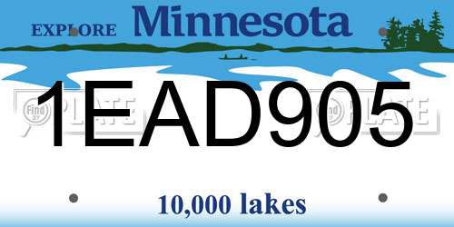 1EAD905 Minnesota License Plate