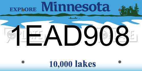 1EAD908 Minnesota License Plate