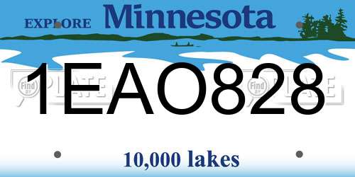 1EAO828 Minnesota License Plate