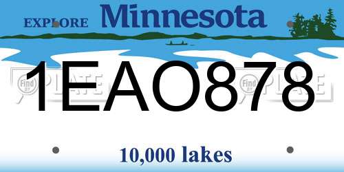 1EAO878 Minnesota License Plate