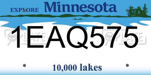 1EAQ575 Minnesota License Plate