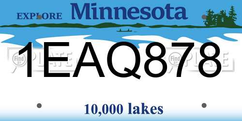 1EAQ878 Minnesota License Plate