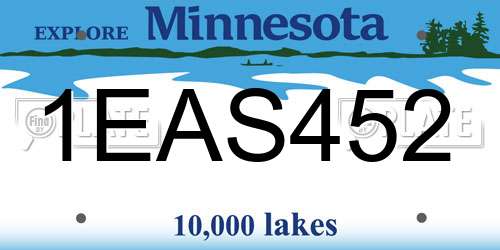 1EAS452 Minnesota License Plate