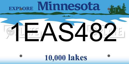 1EAS482 Minnesota License Plate