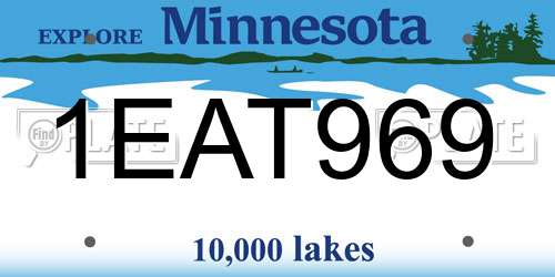 1EAT969 Minnesota License Plate