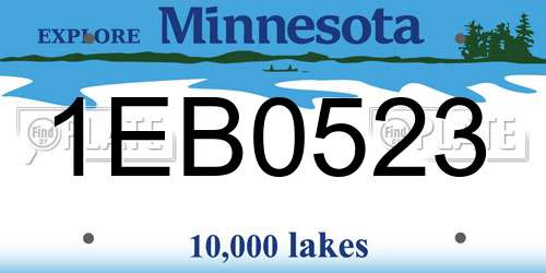 1EB0523 Minnesota License Plate
