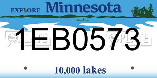 1EB0573 Minnesota License Plate