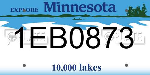 1EB0873 Minnesota License Plate
