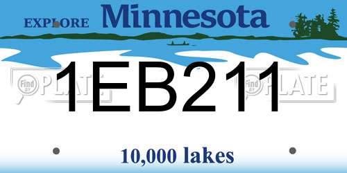 1EB211 Minnesota License Plate