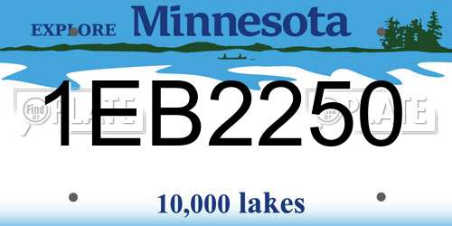 1EB2250 Minnesota License Plate