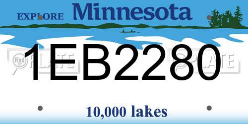 1EB2280 Minnesota License Plate