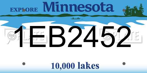 1EB2452 Minnesota License Plate
