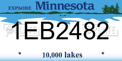 1EB2482 Minnesota License Plate