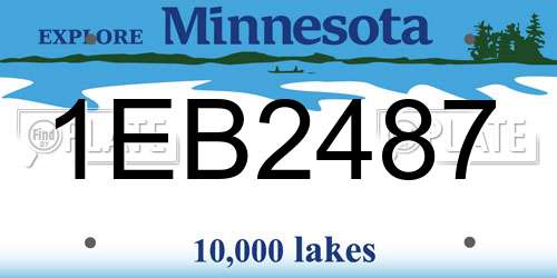 1EB2487 Minnesota License Plate