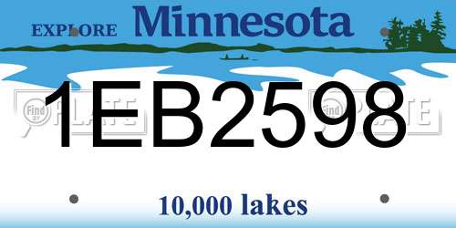 1EB2598 Minnesota License Plate