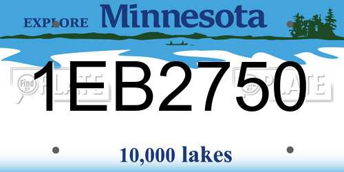1EB2750 Minnesota License Plate