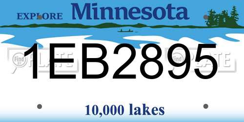 1EB2895 Minnesota License Plate