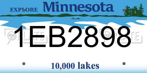 1EB2898 Minnesota License Plate