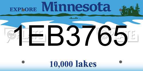 1EB3765 Minnesota License Plate