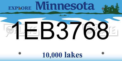 1EB3768 Minnesota License Plate