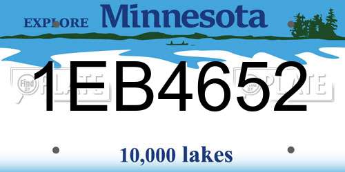 1EB4652 Minnesota License Plate