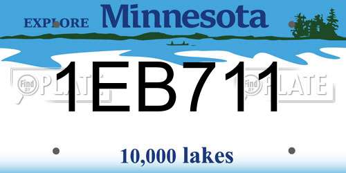 1EB711 Minnesota License Plate