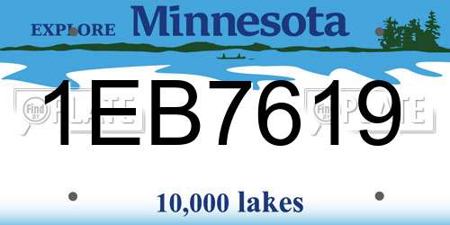 1EB7619 Minnesota License Plate