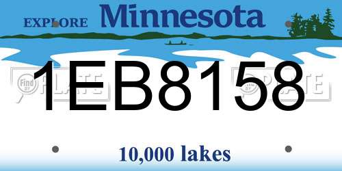 1EB8158 Minnesota License Plate