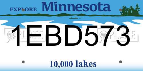 1EBD573 Minnesota License Plate