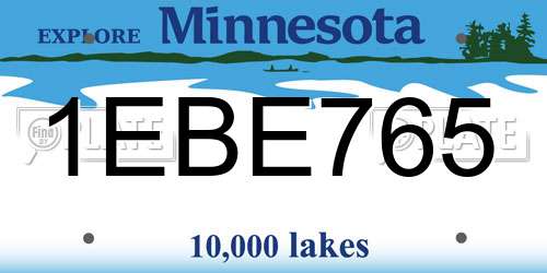 1EBE765 Minnesota License Plate