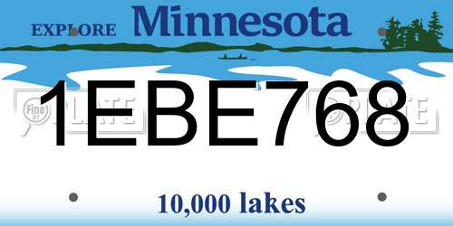1EBE768 Minnesota License Plate