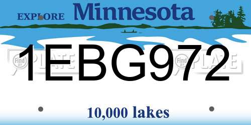1EBG972 Minnesota License Plate